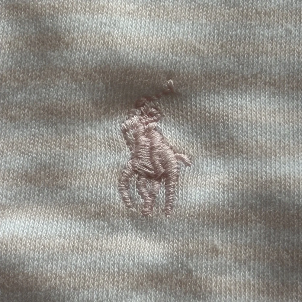 RALPH LAUREN Pony Cotton Interlock Bib Essentials Pink and White Striped BIB 2